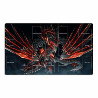 Yu-Gi-Oh playmat with dragon design and card zones