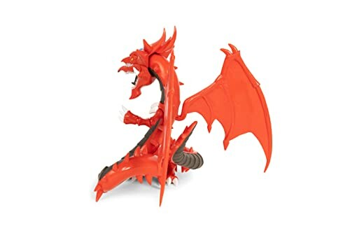 Red dragon toy figure with wings and horns