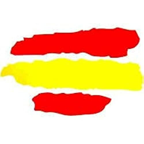 Abstract representation of Spanish flag colors with red and yellow brush strokes.