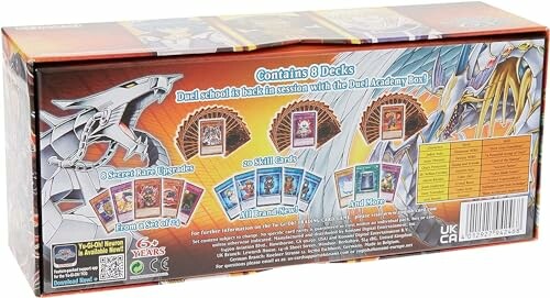 Yu-Gi-Oh Duel Academy box set containing 8 decks and skill cards.