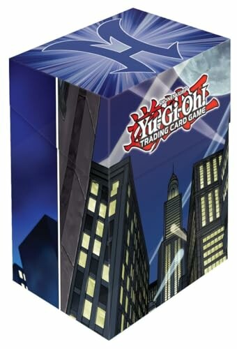 Yu-Gi-Oh trading card game box with cityscape design