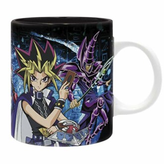 Mug featuring Yu-Gi-Oh characters with cards and magical theme